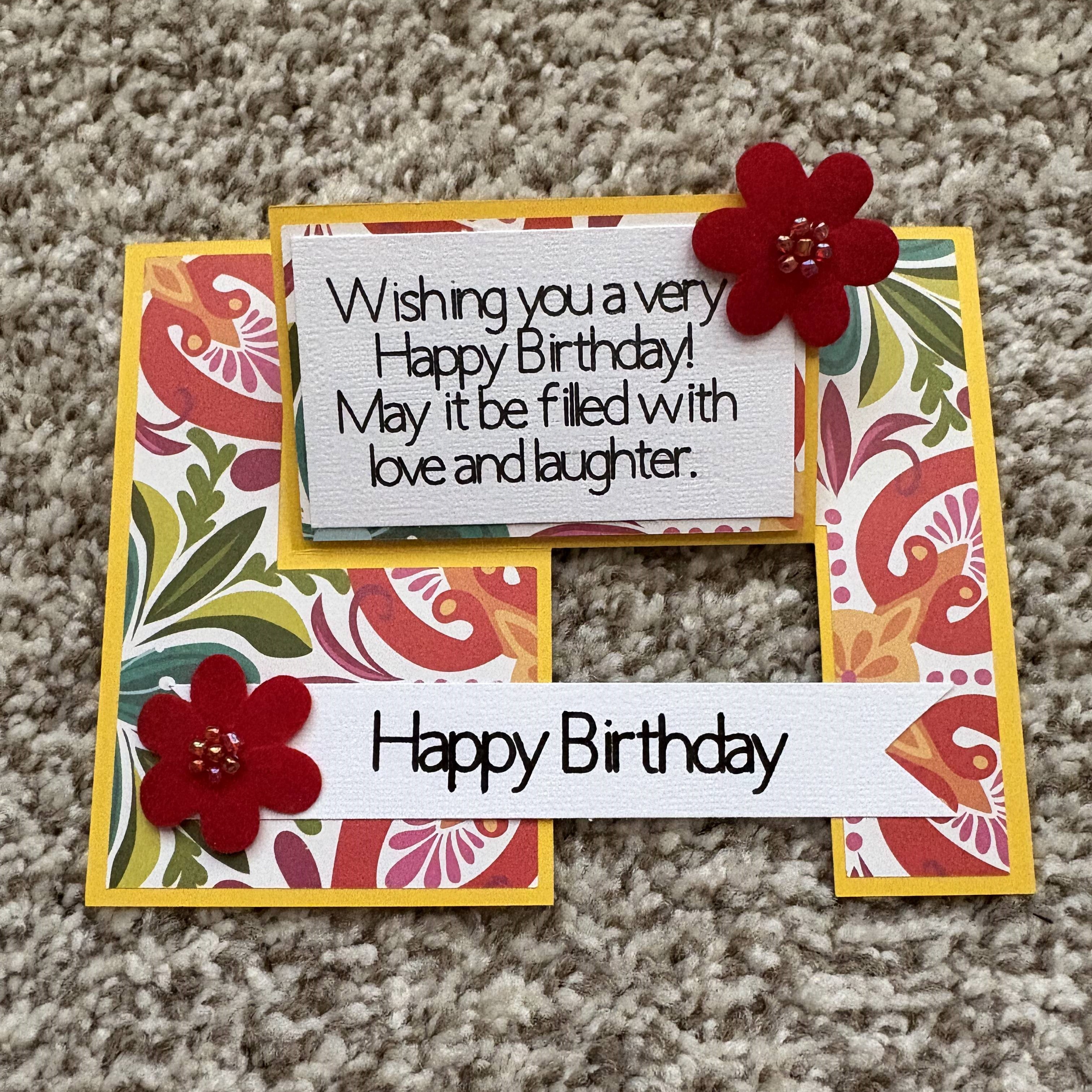 Yellow Red Birthday Card